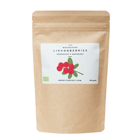 biologische gedroogde lingonberries 100g