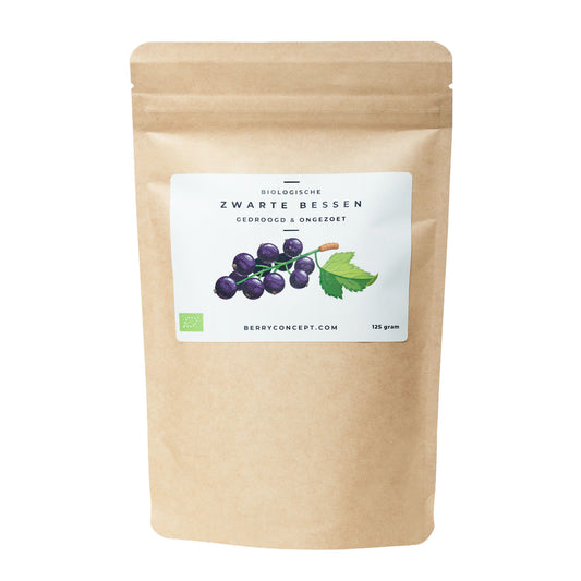 Biologische zwarte bessen - gedroogd & ongezoet 125g