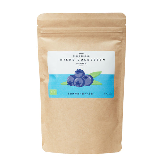 Biologische wilde bosbessen poeder 150g